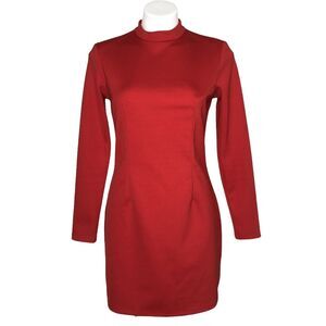Nicki Minaj x H&M Red Long Sleeve Mock Neck Dress Women's‎ Size Medium